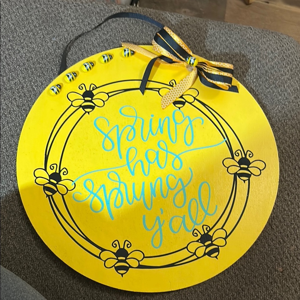 Yellow Spring Decor with Bow